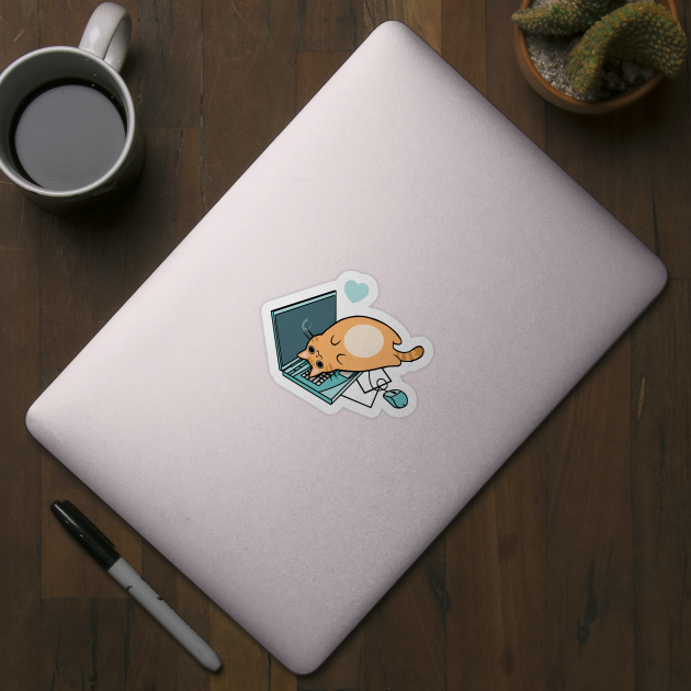 Cute Laptop Cat by SarahJoncas